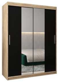Ruhásszekrény 150 cm Toki 1 (szonoma tölgy + matt fekete). 1064913