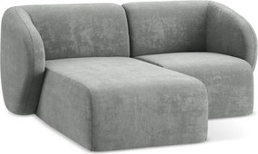 Szürke zsenília sarokkanapé (bal oldali-heverő résszel) Lani – Makamii