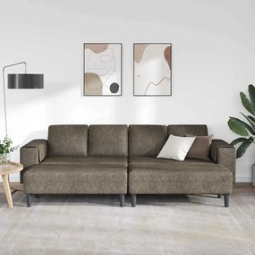 Kanapé Szett 3 pcs Sötétszürke Műbőr velúr