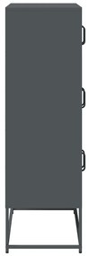 Highboard antracit 68x39x123 cm Acél