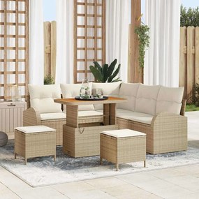 Kerti Kanapé Szett párnával 8 pcs Beige, Krém 90 x 55 x 71 cm