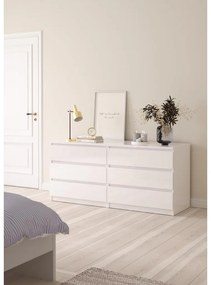 Simplicity komód 154 x 50 x 70 cm, fehér fényes