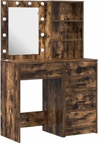 vidaXL Öltözködőasztal fiókkal 2 pcs Barna 50 x 41 x 135 cm Faanyag