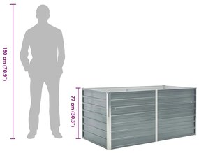 Kerti magaságyás horganyzott acélból 160x80x77cm szürke