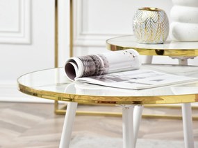 Dohányzóasztal 2 szett Zoya Zest S (fehér márvány + arany). Akció -17%. 1111891
