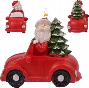 Karácsonyi gyertya Mikulás az autóban