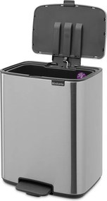 Matt ezüstszínű acél pedálos szemetes 12 l Bo – Brabantia
