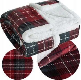 Karácsonyi mikulás takaró karácsonyi ajándék 150x200cm bárány kockás