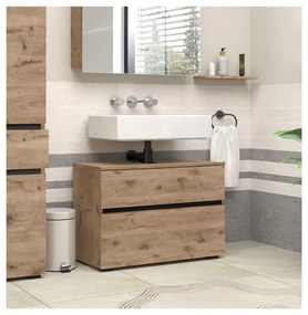 Natúr színű mosdó alatti szekrény tölgyfa dekorral 80x55 cm Wisla – Støraa