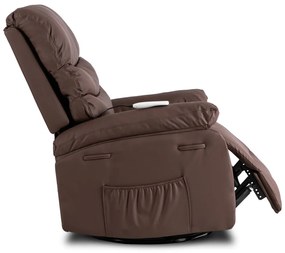 Elektromosan Vezérelhető Masszázsfunkciós Relaxfotel Fotel Barna Színben. BRUCE