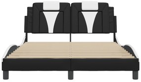 fekete és fehér ágykeret Viana LED-ekkel matrac nélkül 140 x 190 cm