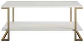 Camila fehér-aranyszínű dohányzóasztal, 106 x 45 cm - CosmoLiving by Cosmopolitan