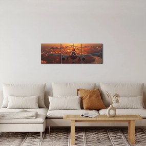 Kép - Szállító repülőgép (órával) (90x30 cm)
