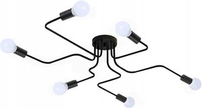 Szerszámlámpa - Mennyezeti / fali lámpa Agaro Spider 6xE27, fekete, OSW-06616