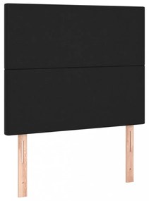 fekete műbőr ágykeret fejtámlával 120 x 200 cm