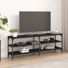 Fekete szerelt fa TV-szekrény 140x30x50 cm