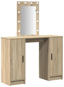 Piperasztal LED világítással Sonoma tölgyben, 102x33x135 cm