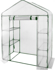 Kerti fóliasátor polcokkal, 140×140×200 cm