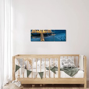Kép - szalloda a tengerparton (órával) (90x30 cm)
