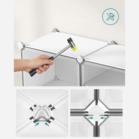 KIMBERLY cipőtároló, 10 rekesz, fehér/átlátszó SongmicsHome