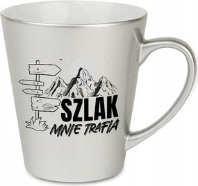 Bögre Latte Gyöngyház Ezüst Hegyimádóknak Úton Található Minta MIx