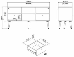 Fehér TV-állvány 117x61 cm Bodo – Tvilum