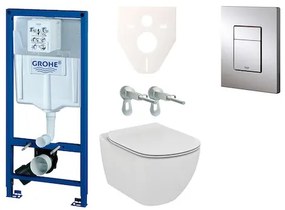 Fali WC szett GROHE előtétfalas szereléshez + Ideal Standard Tesi WC 38528SET-KF