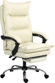 Vinsetto ergonomikus irodai szék, 155°-ig dönthető, kihúzható lábtartó, könnyen tisztítható műbőr, párnázott kartámaszok, forgatható és magasságban ál