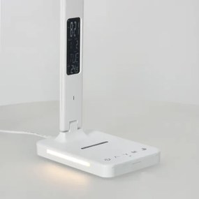 LED Dimmelhető lámpa vezeték nélküli QI töltéssel, kijelzővel és USB porttal LED/7W/230V 3000-6000K