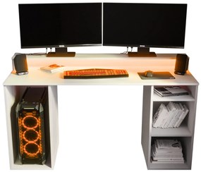 Sarok Gamer PC asztal Garrick 1 (fehér) (LED RGB világítással). 1064133