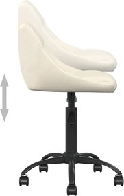 vidaXL krémszínű bársony irodaszék