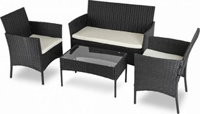 Zestaw Mebli Ogrodowych MISSISIPI Czarny/Beżowy
