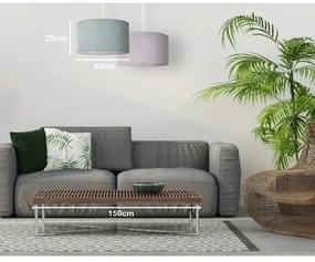 Duolla - Csillár zsinóron BRISTOL 1xE27/15W/230V átm. 45 cm zöld/fehér