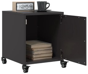 2 db fekete acél éjjeliszekrény 36x39x43,5 cm