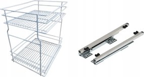 Cargo kosár alsó szekrényhez 40cm 400 Fehér 2p csendes ház Rejs csuklópánttal