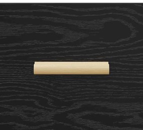 Széf fiókkal Musta tammi 34 x 34.5 x 90 cm Faanyag