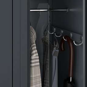 Pléh öltözőszekrény talpazaton, négymodulos, polcokkal KACPER II, 600 x 1800 x 500 mm, antracit