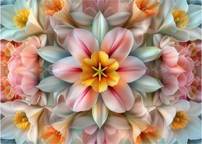 Üveg kép - Kaleidoszkópos virág (70x50 cm)