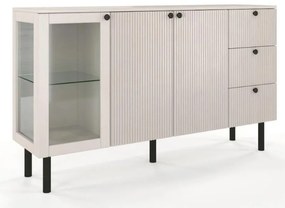 Norvik Fehér/Fenyő polcos-fiókos komód, 160 cm