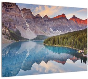 Kép - kanadai hegyi táj (üvegen) (70x50 cm)
