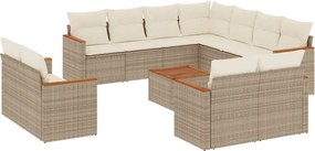 vidaXL 12 részes bézs polyrattan kerti ülőgarnitúra párnákkal