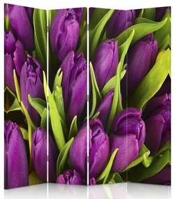 Gario Paraván Lila tulipánok Méret: 145 x 170 cm, Kivitelezés: Forgó paraván 360°