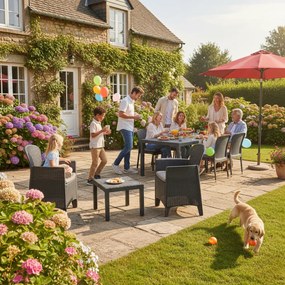 Kerti garnitúra AKITA, 3 részes, antracit színben I.P.A.E-Progarden