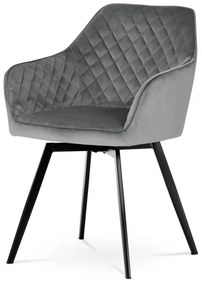 SCAUN MODERN PIVOTANT CU TAPIȚERIE DIN CATIFEA GRI DCH-425