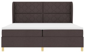 Rugós Ágy Matrac nélkül Sötétbarna 200x200 cm Szövet