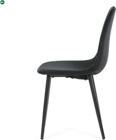 Jídelní židle, černá, sametová látka, CT-V2971 BK4
