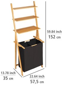 Wenko Létrapolos polc Ecori szennyestartóval, 152 x 35 x 57 cm