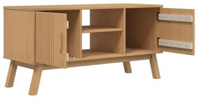 OLDEN barna tömör fenyőfa TV-szekrény 114 x 43 x 57 cm