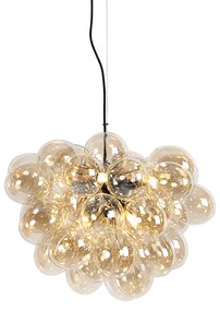 Art Deco függőlámpa fekete borostyán üveggel 8 lámpás - Uvas