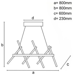 LED dimmelhető csillár zsinóron LED/90W/230V 3000-6500K + távirányítás